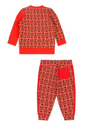 Mixed Up Clothing Baby Crewneck Sweatshirt and Jogger Pant Set Red Multicolor