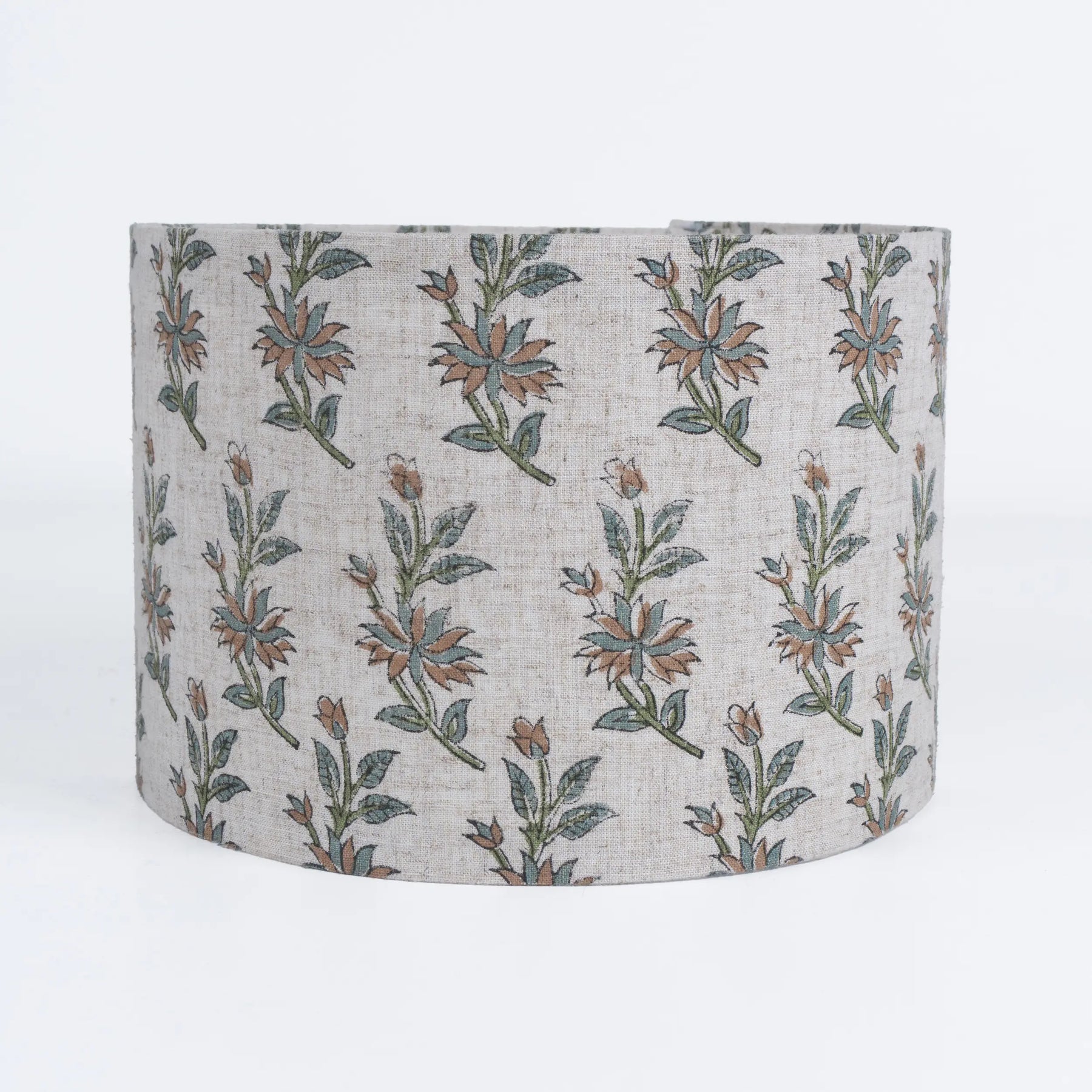 Floral Artisan Hand Block Print Viscose Linen Lampshade – Deepika