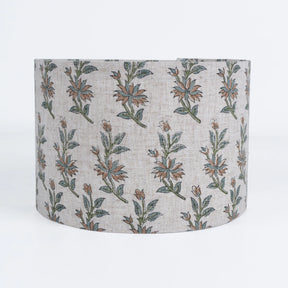 Floral Artisan Hand Block Print Viscose Linen Lampshade – Deepika