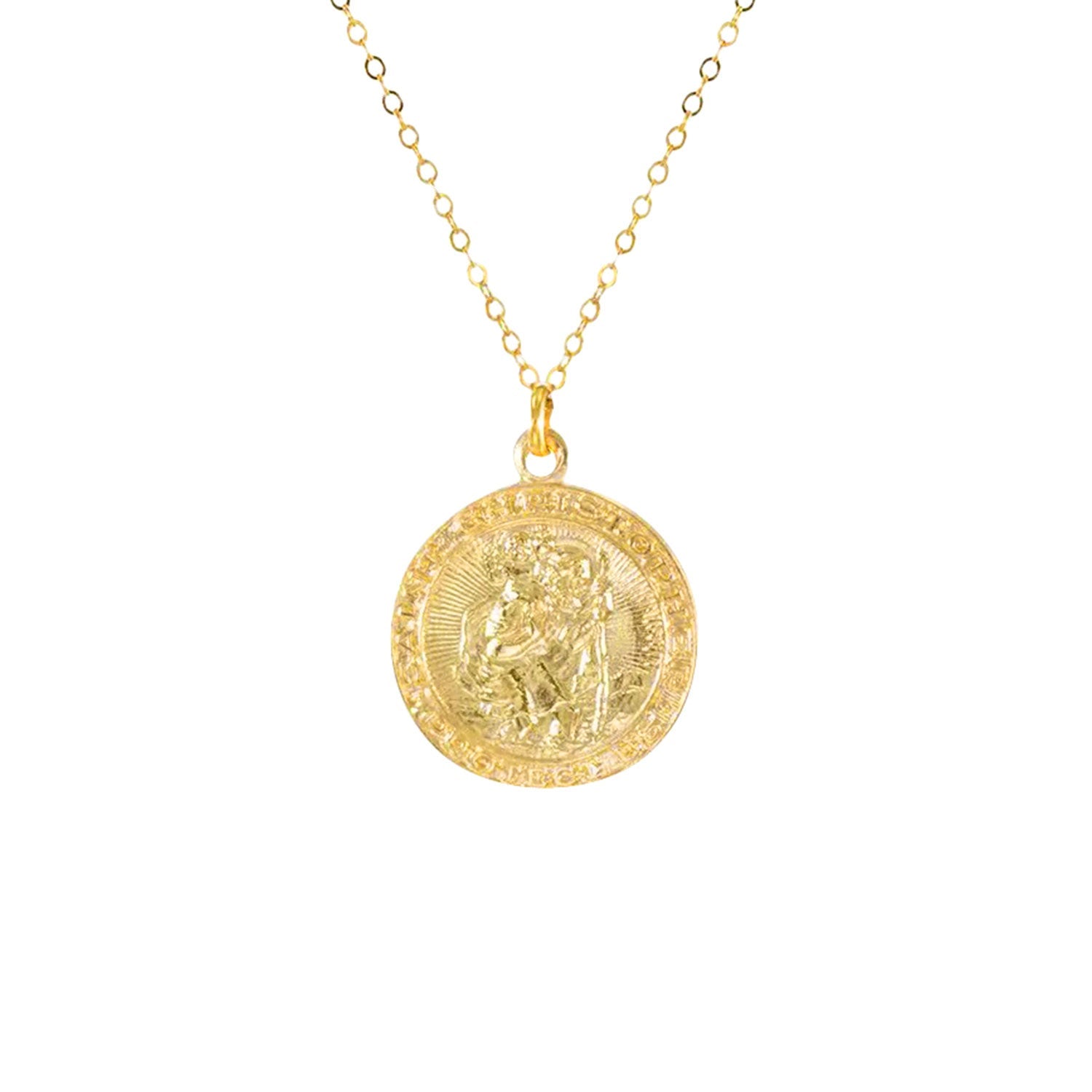 St Christopher 18k Gold Charm Necklace