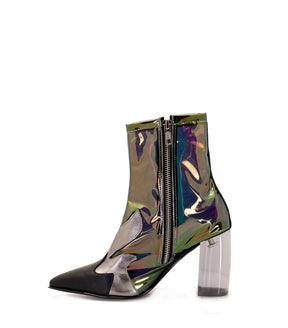 Stylish Metallic Block Heel Booties Tour