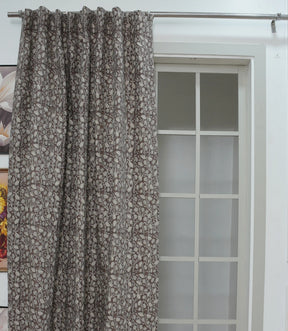 Pishta Handcrafted Floral Vintage Pure Linen Curtain