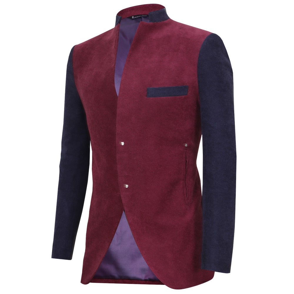 Corduroy blazer with contrasting color