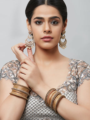 Indian Antique Gold Stone Bangle Set