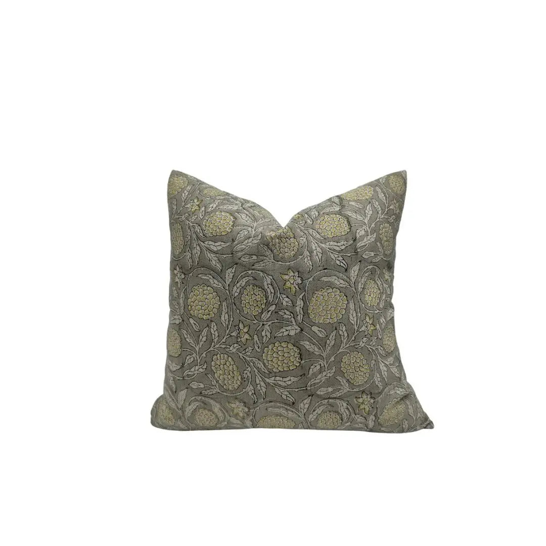 Bohemian Block Print Linen Blend Pillow Cover - Merakhi