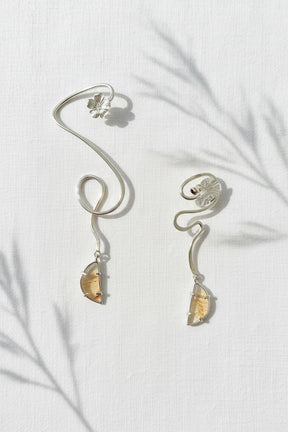 Sterling Silver Floral Narmade Earcuff Set