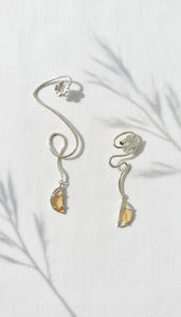 Sterling Silver Floral Narmade Earcuff Set