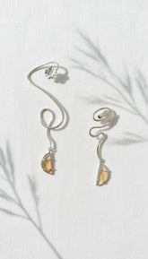 Sterling Silver Floral Narmade Earcuff Set