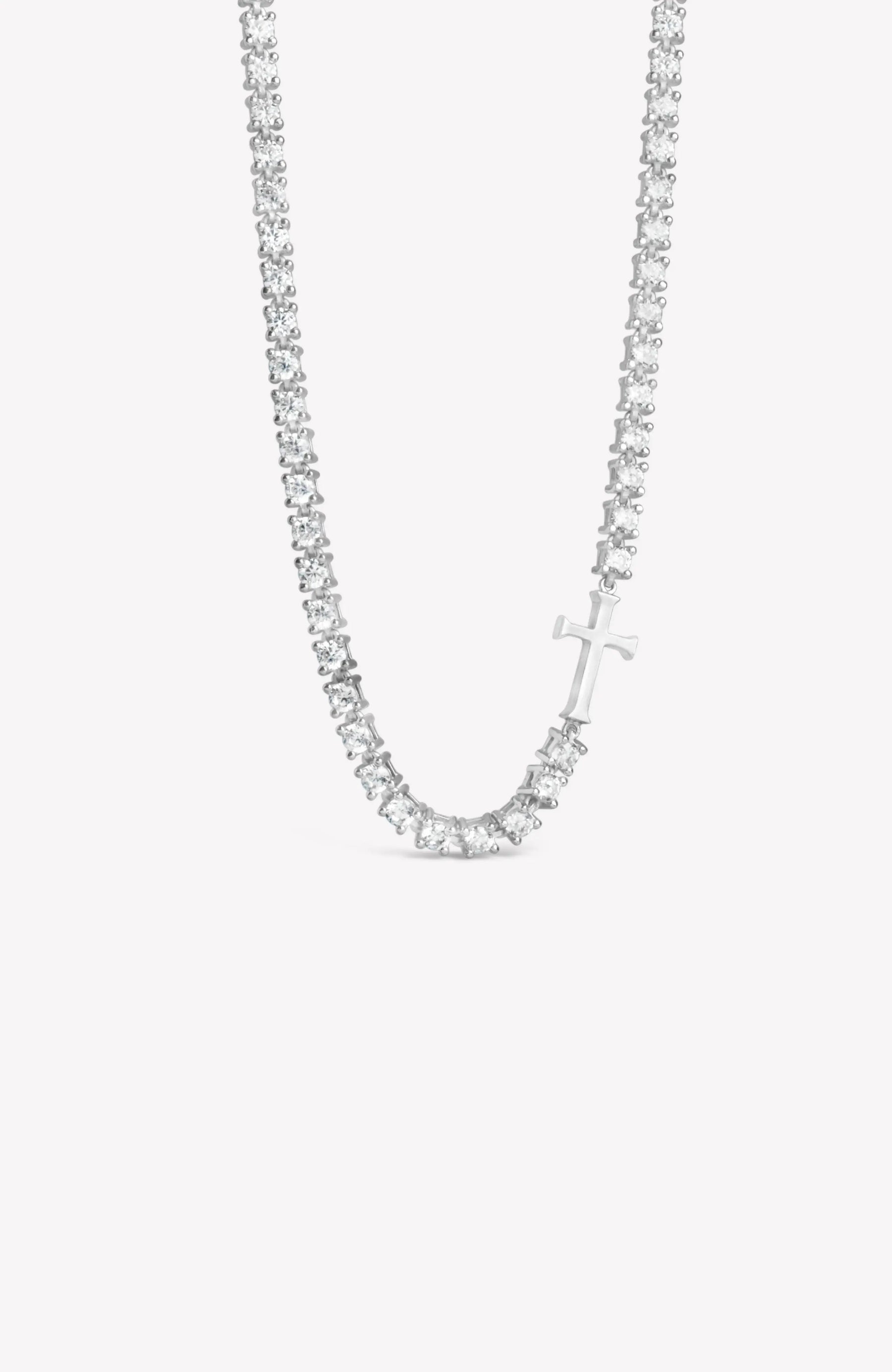 Luminous Cross Tennis Necklace