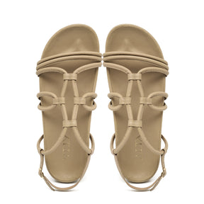 Flora Almond Strappy Leather Sandals