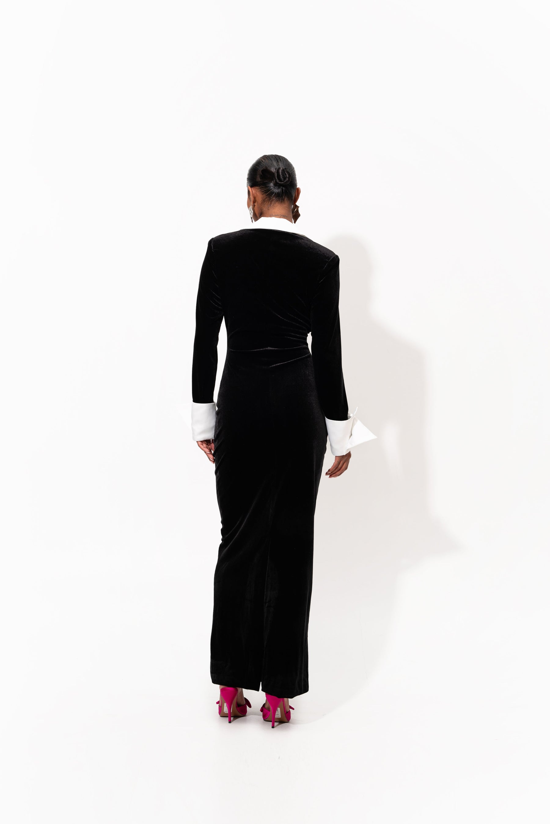 ROBIN Velvet Maxi Dress in ONYX