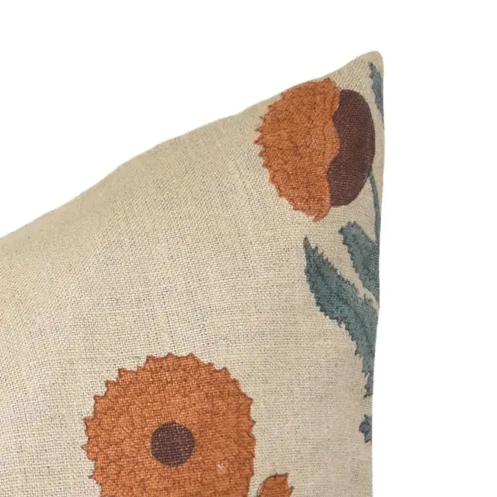 Classic Block Printed Thick Linen Cushion Cover - Badshah