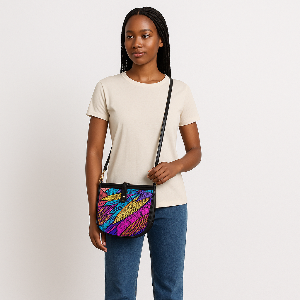 Multi Colour Leaves | Embellished Luxury bucket Bag