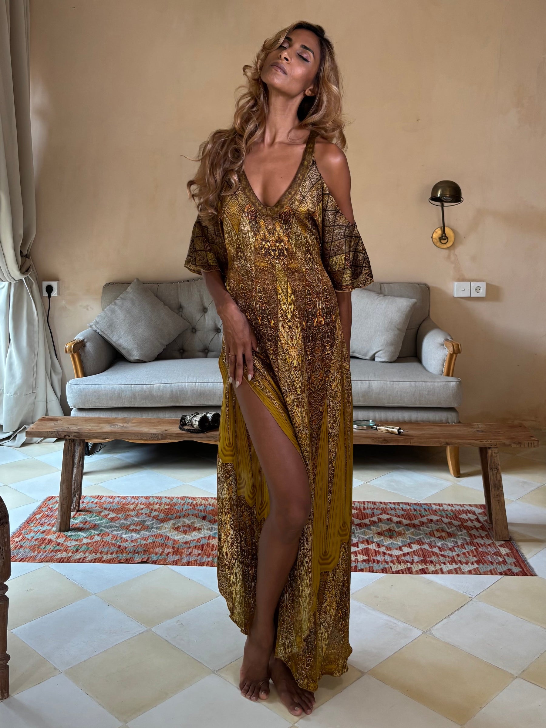 Queen Lakshmi - Open Wing Silk Dress