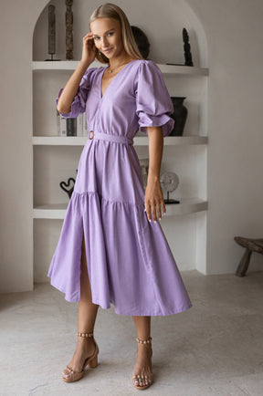 Peony Midi Dress - Lilac