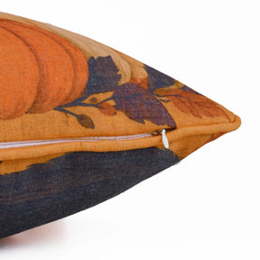 Spooky Linen Lumbar Piping Pillow Cover - Ghost Black Cat