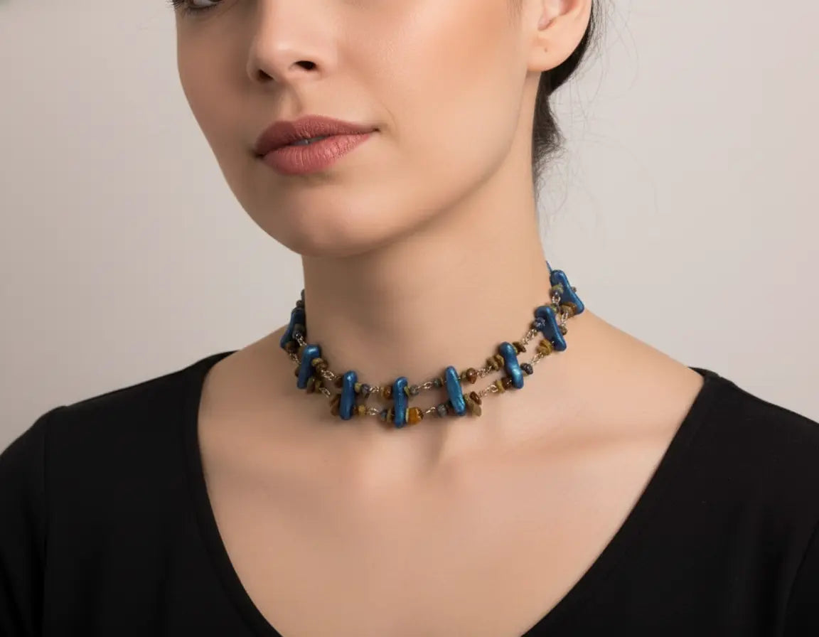 Sicilia Ceramic & Semi-precious Choker