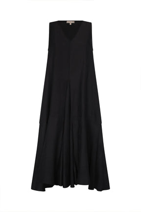 Lenox Godet Dress | Black