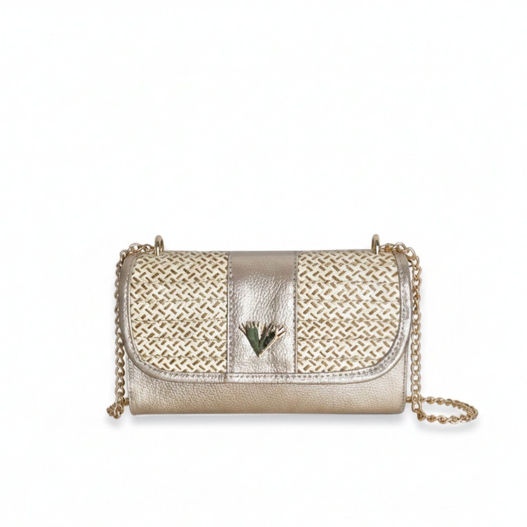 Gold Clutch leather Zen Bag