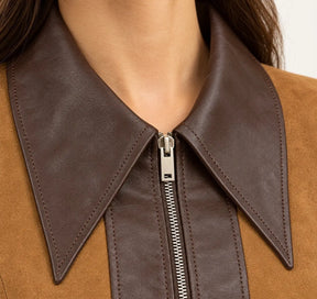 Brown &amp; Camel Leather-Look Two-Piece Set