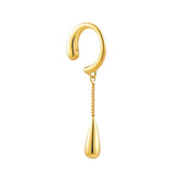 Sculptural Gold Drop Ear Cuff