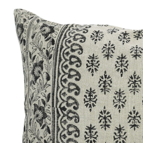 Natural Block Block Print Thick linen -  Flower Butta