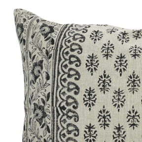 Natural Block Block Print Thick linen -  Flower Butta