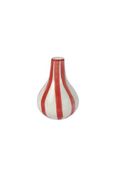 Ceramic Stripe  Bud Vase - 3.5 X 3.5 X 4.75 Inches