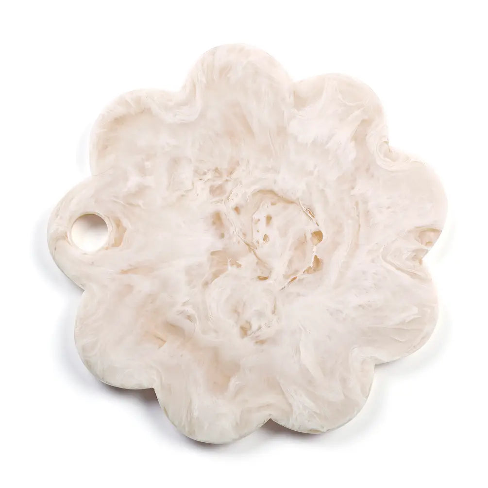 Scallop Resin Cheese Charcuterie Board, Vanilla  - 9 Inches