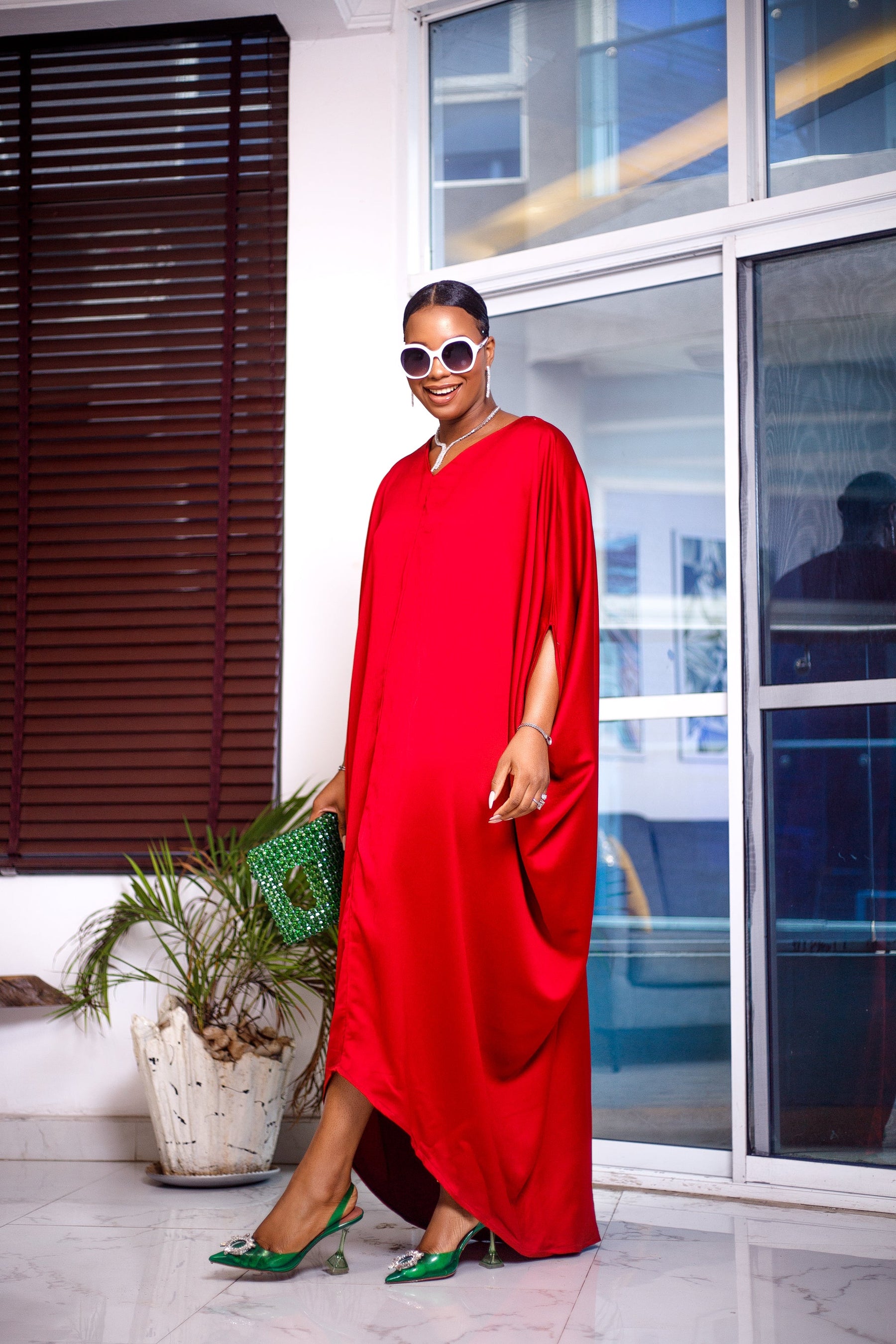 Utazi Elegant Duchess Kaftan Maxi Dress – Handcrafted with Royalty in Mind