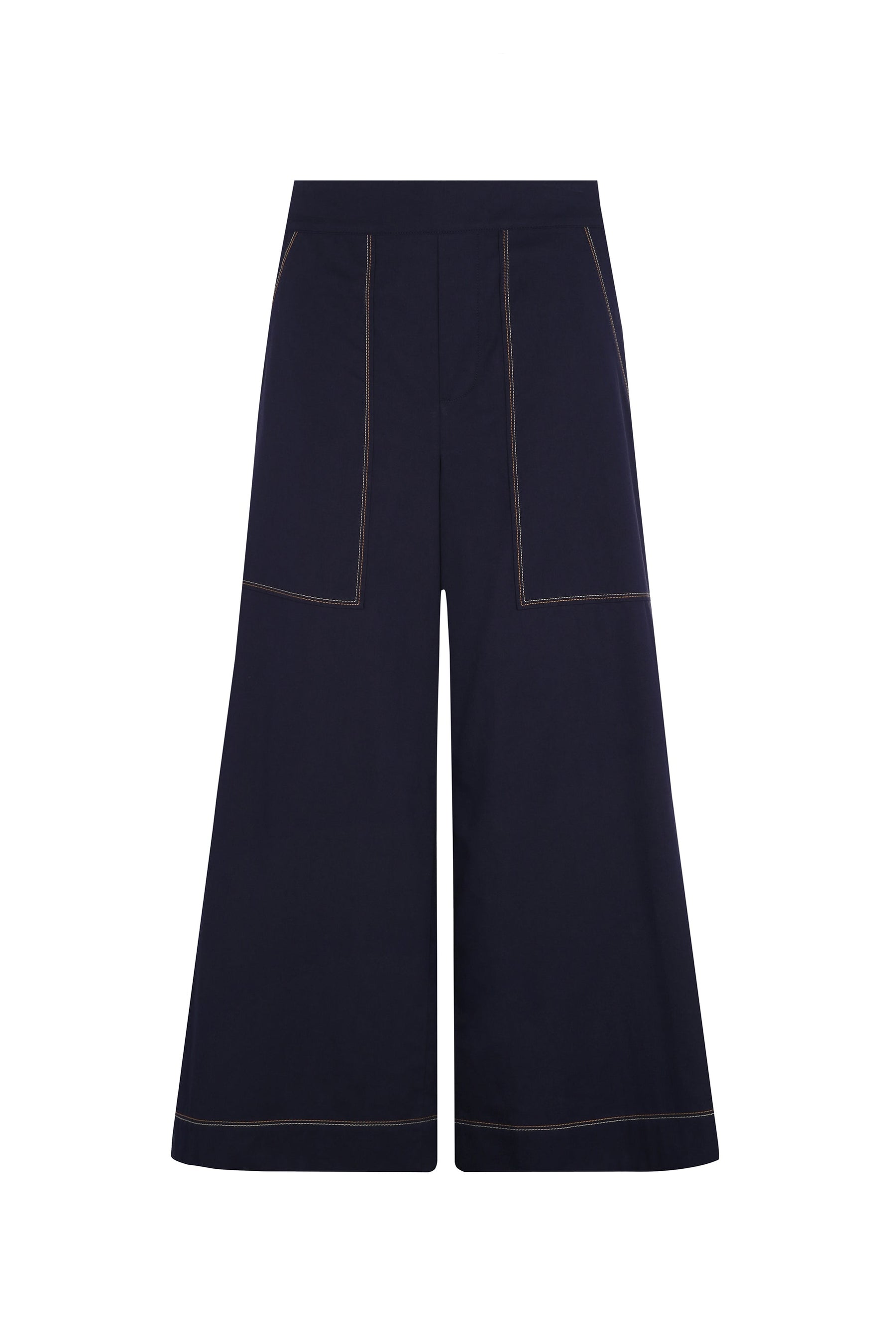 Zoe High-Rise Cotton Pants | Navy