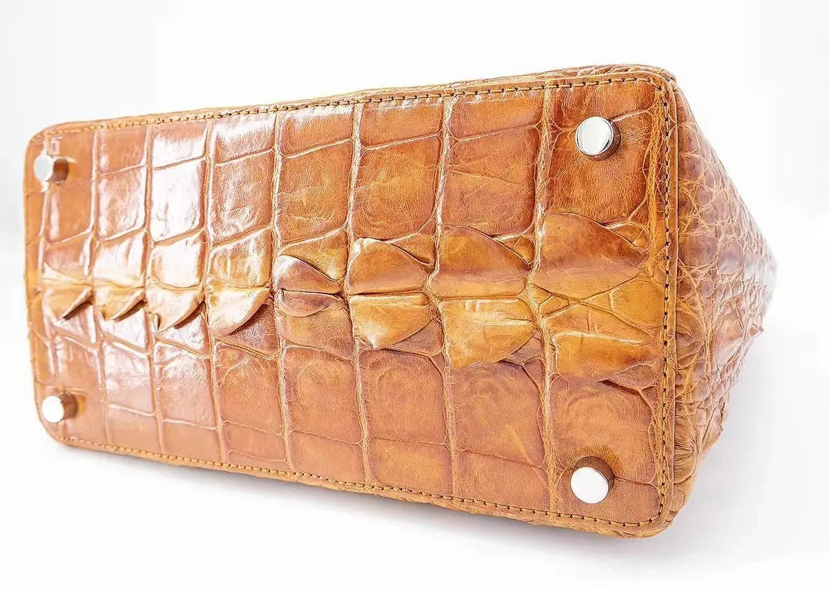 Luxe Artisanal Crocodile Leather Handbag | Heirloom Elegance