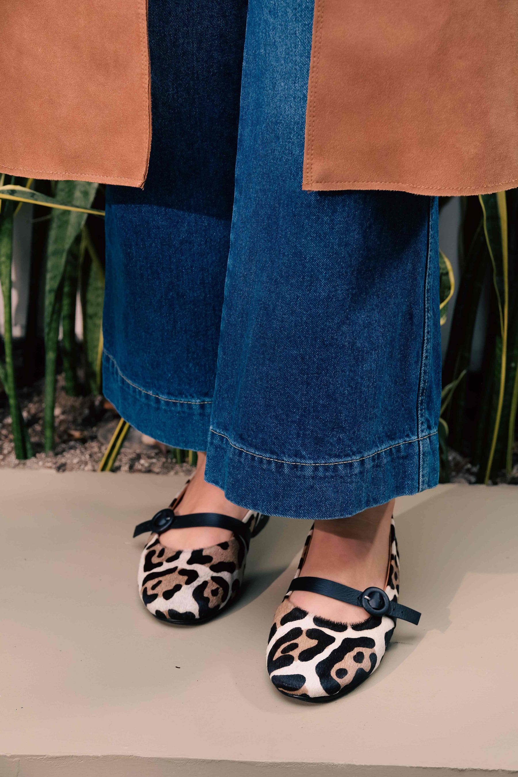Malu Print Leopard Mary Jane Flats