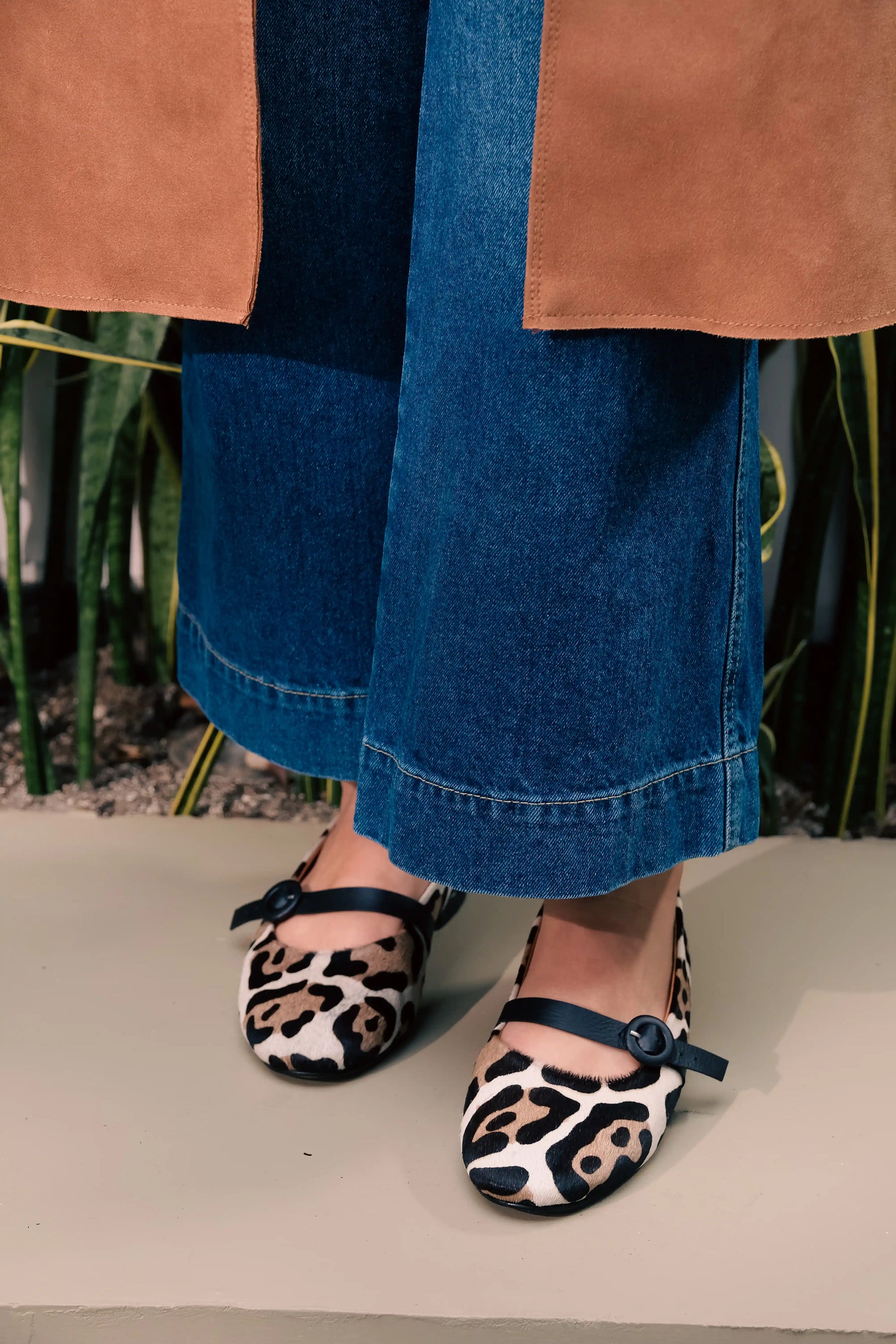 Malu Print Leopard Mary Jane Flats