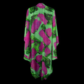Green Magenta Blocks BW Kimono
