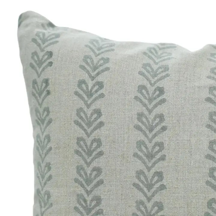 Hand-carved Block Printed Printed Pure Linen Cushion Cover - Tribal Arrow