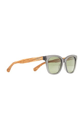 Grey Cat-Eye Wooden Sunglasses - INTI