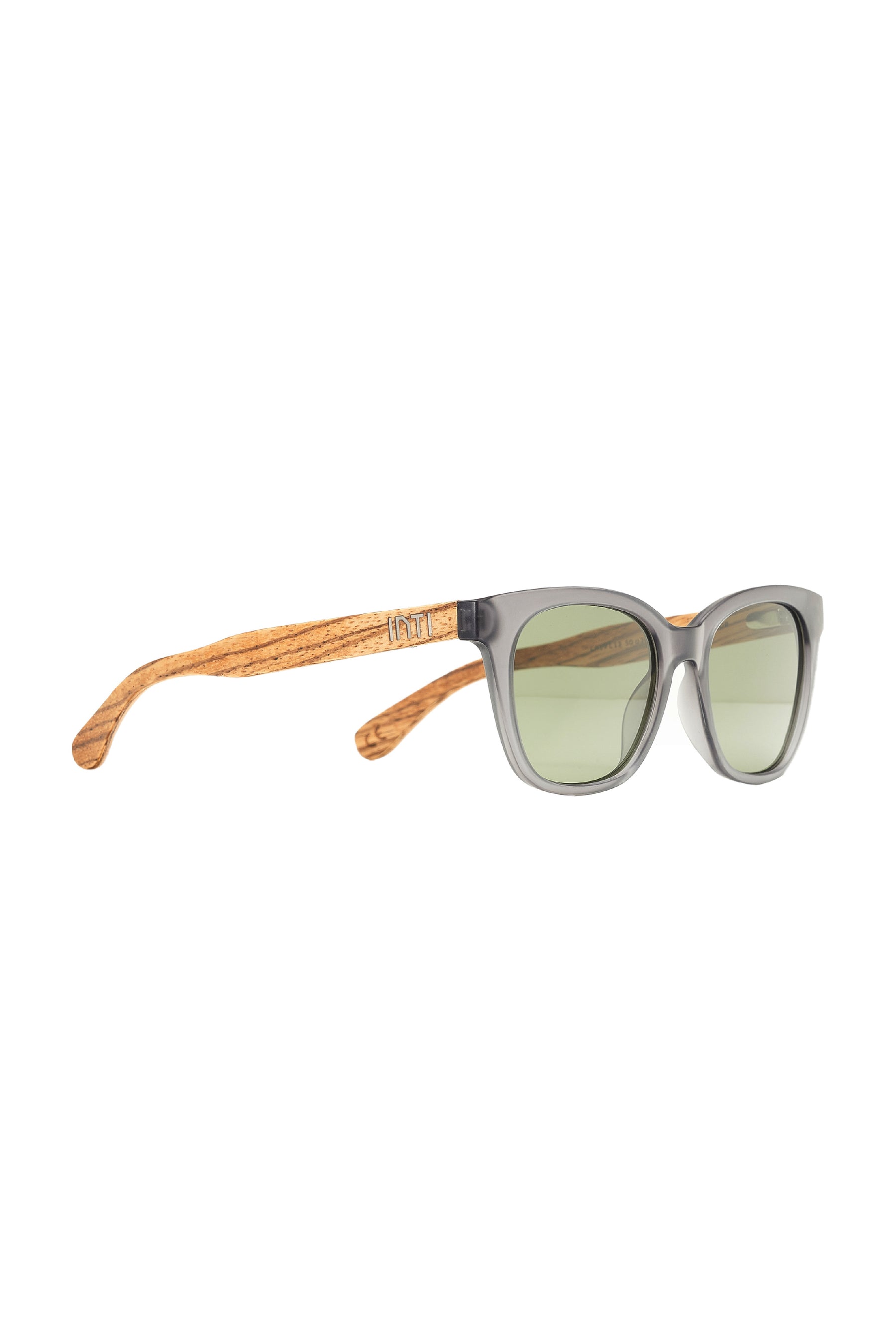 Grey Cat-Eye Wooden Sunglasses - INTI
