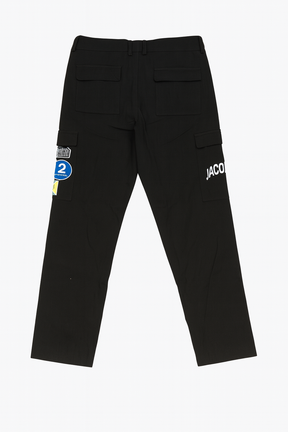 Black Logo Patch Cargo Pants