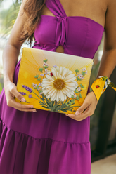 Artepara Spring Signature Hand-Embroidered Leather Clutch