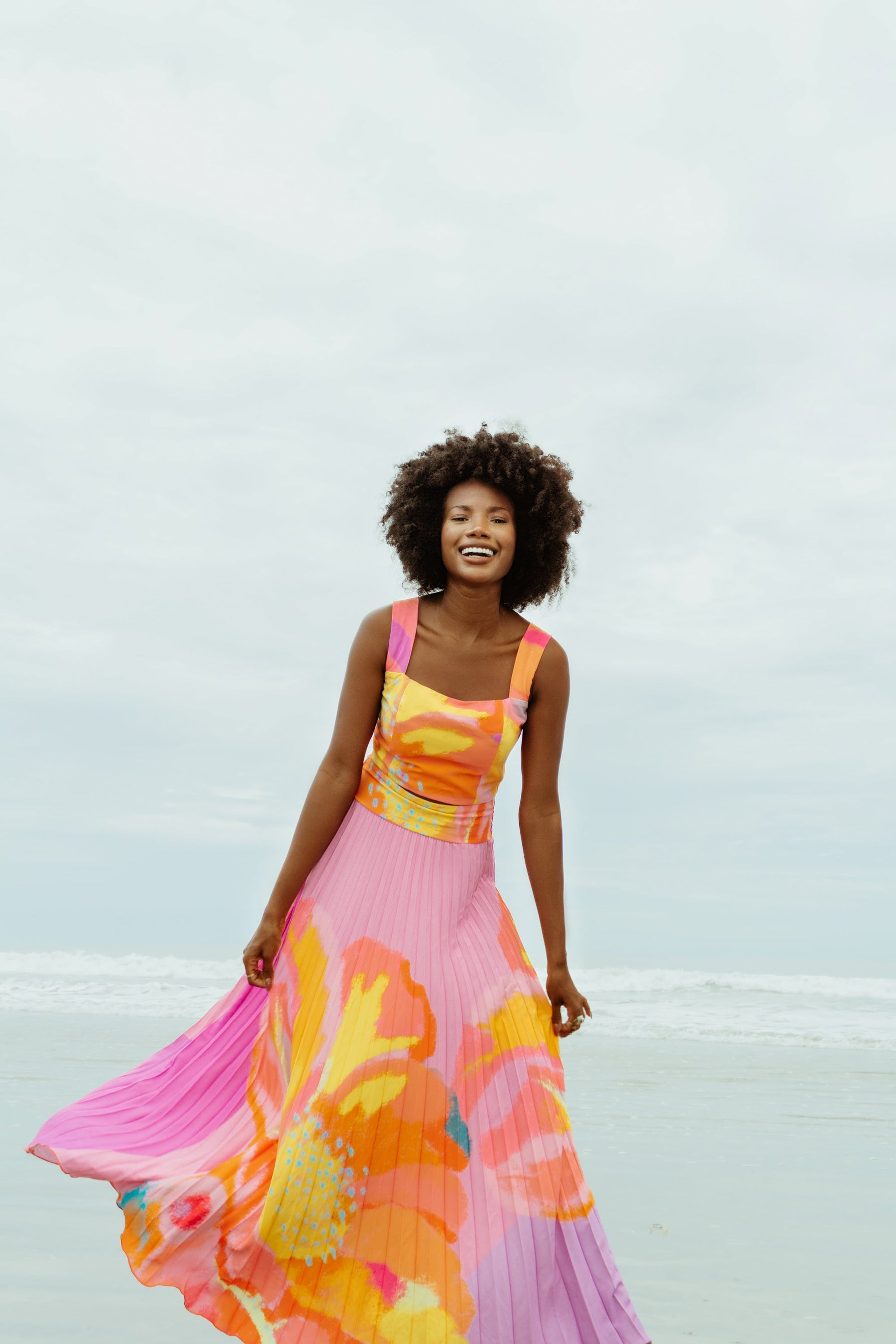 Free Pleated Rhythm of Colors Skirt