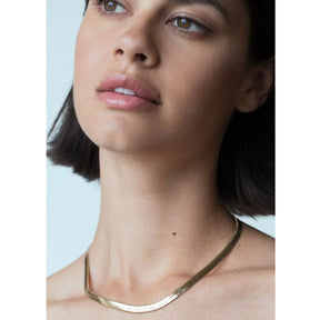 Gold Herringbone Chain Necklace