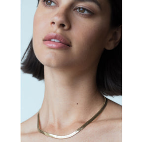 Gold Herringbone Chain Necklace