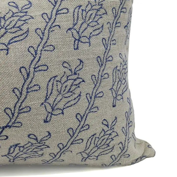 Decorative Handmade Block Print Thick Linen Pillow Cover - Kyari