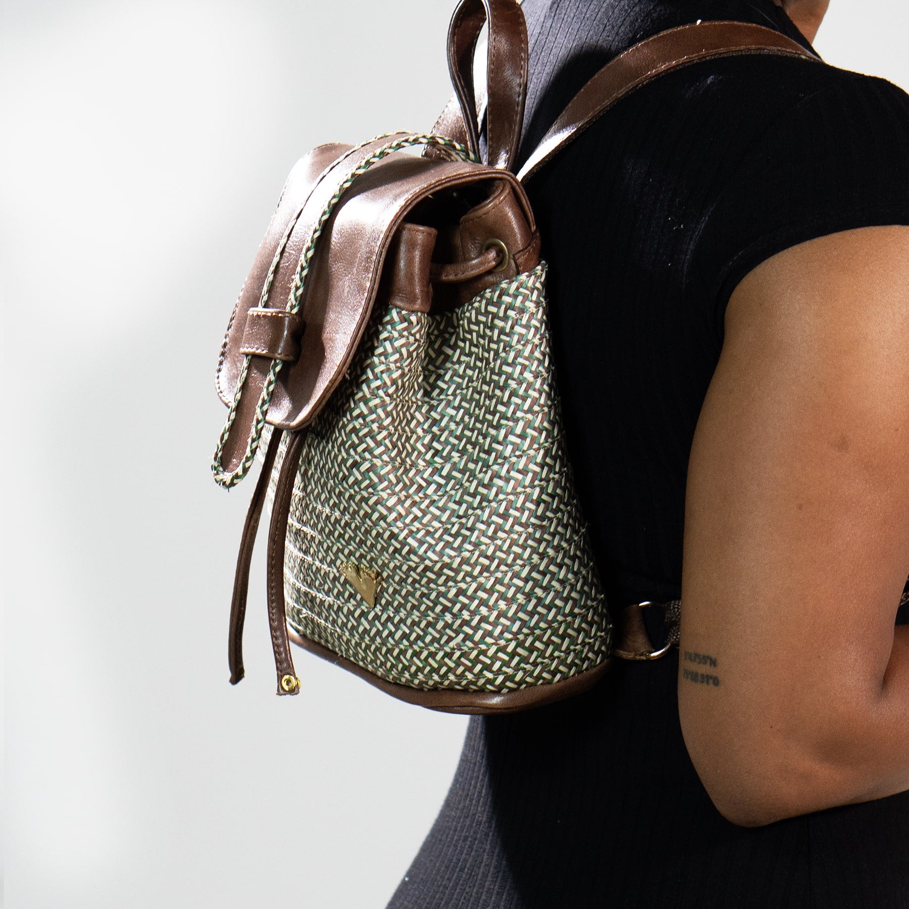 Brown Leather Iris Mini-backpack