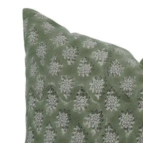 Handmade Traditional Block Print Pure Linen Pillow Cover- Jasmine