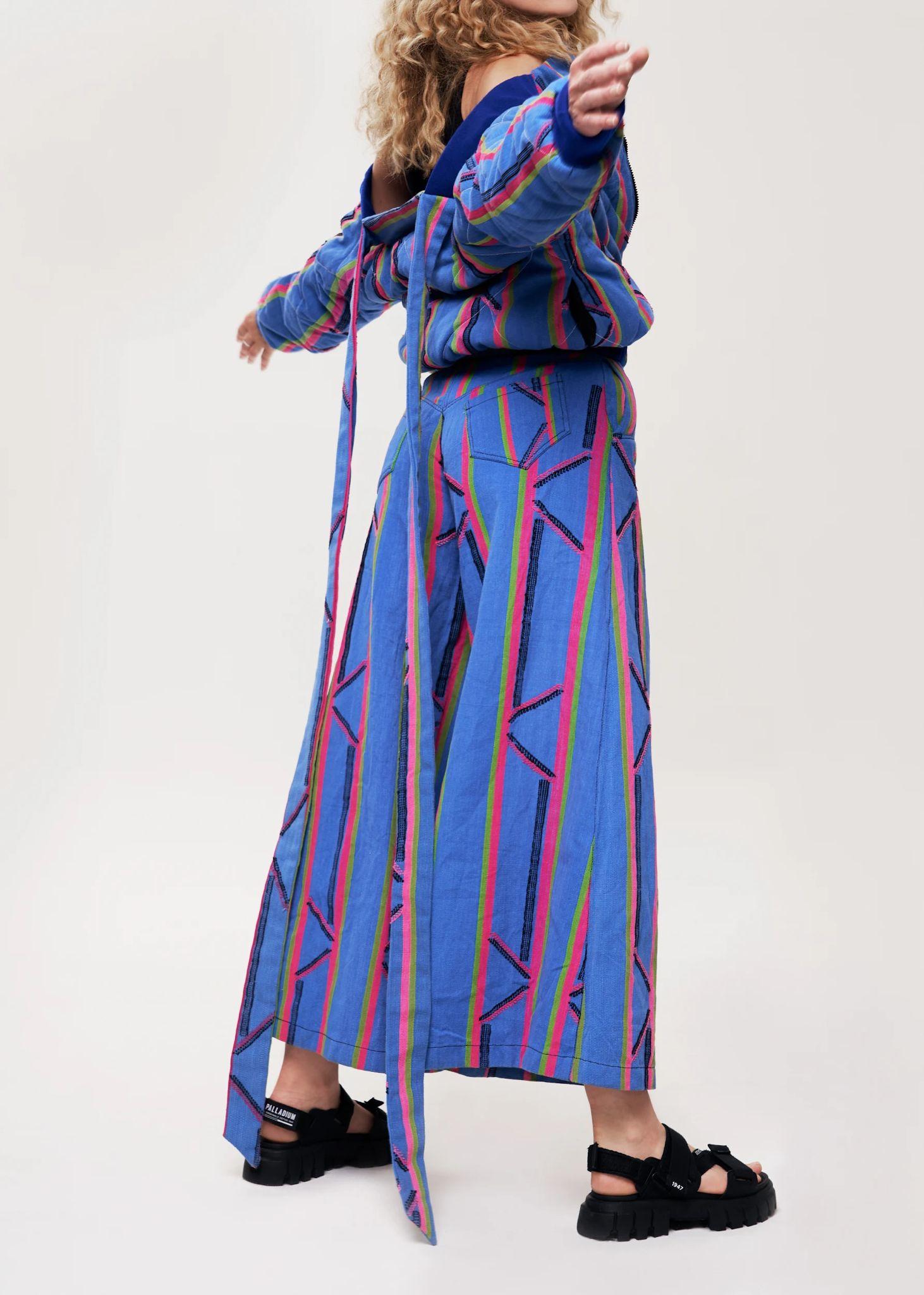 Keys,  Denim-style Wide-leg Trousers