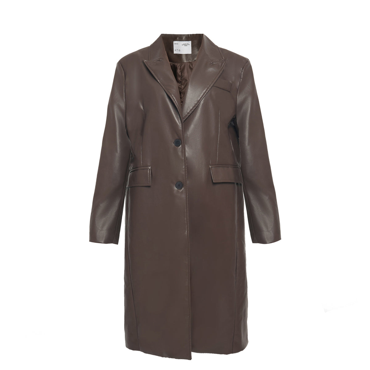 CLASSIC LONG BROWN LEATHER BLAZER