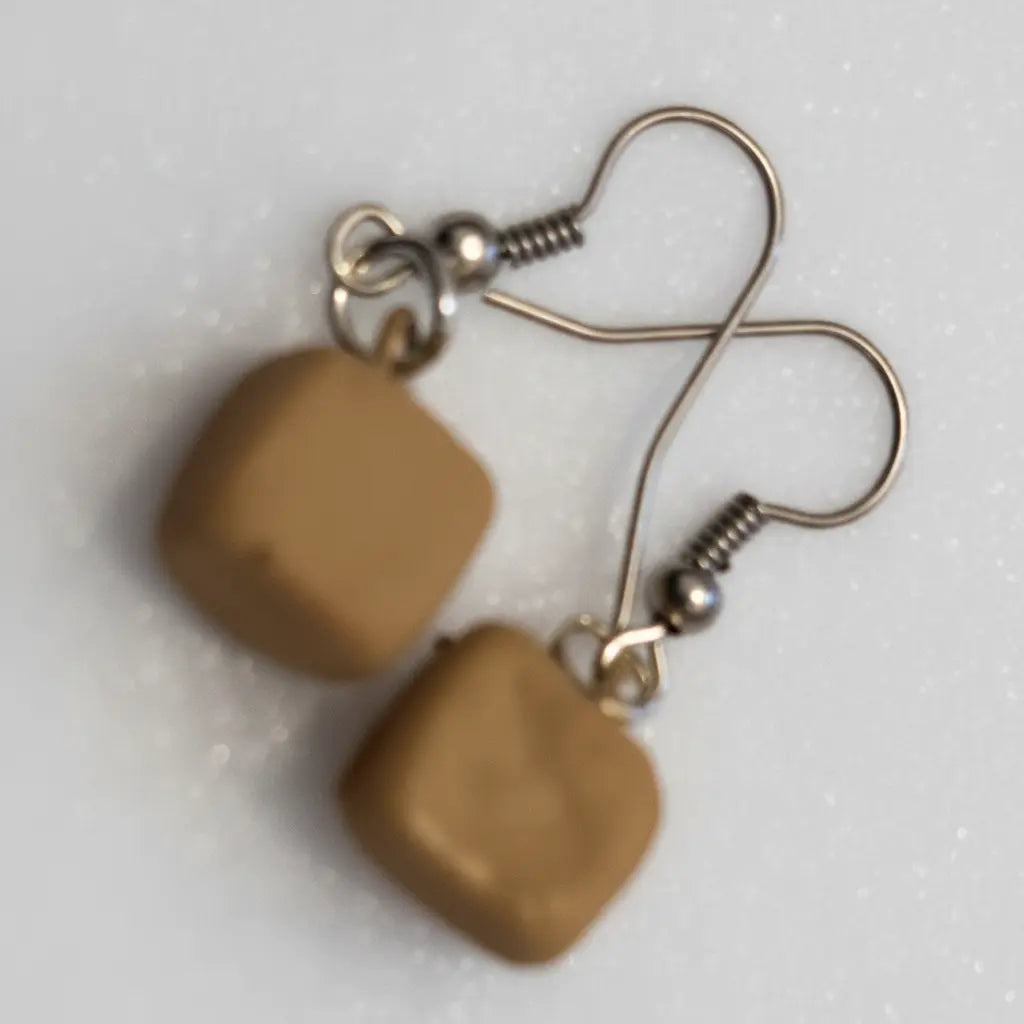 Aurore Hand-painted Square Ceramic Earrings