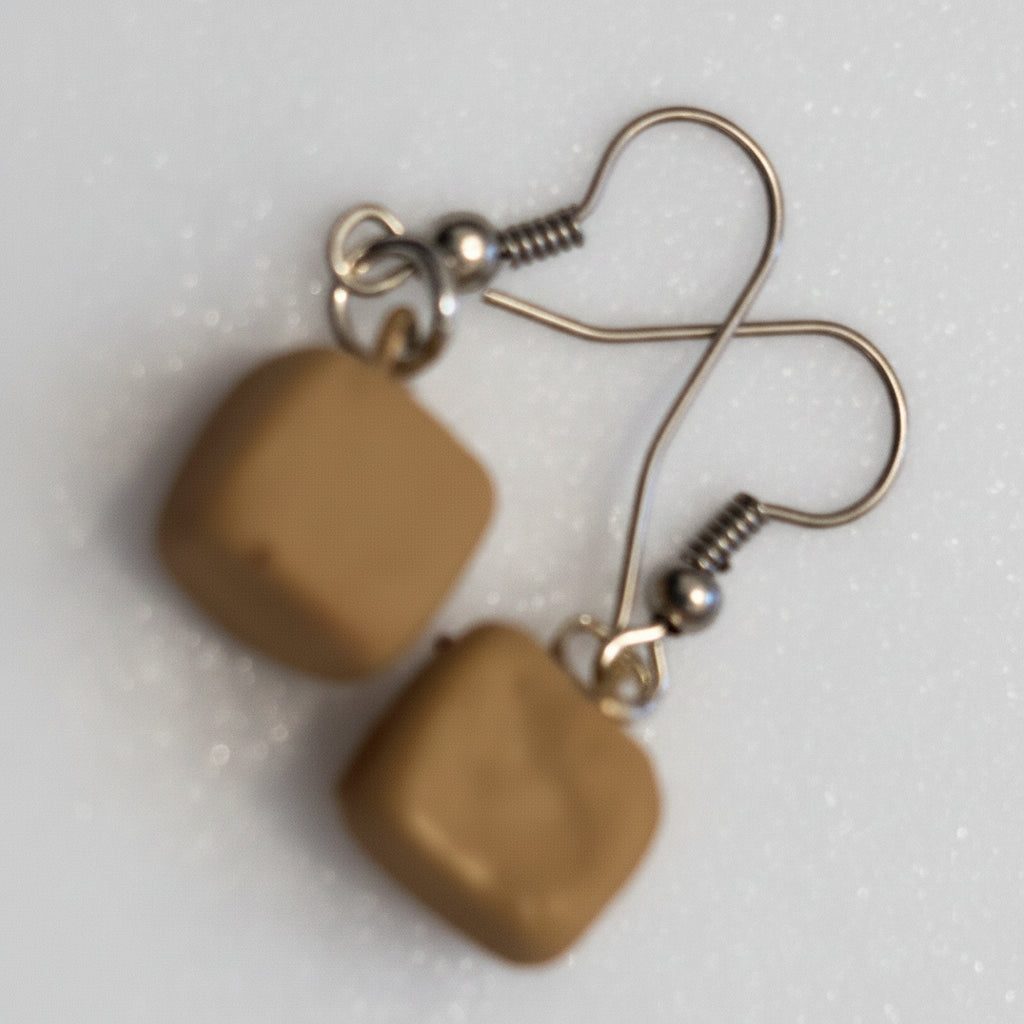 Aurore Hand-painted Square Ceramic Earrings